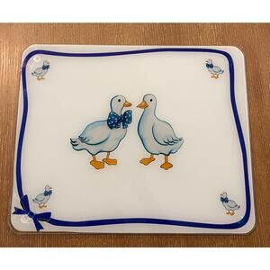 White Geese Cuting Board Glass Counter Saver